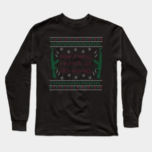 ho ho ho Machine Gun Ugly Sweater Long Sleeve T-Shirt